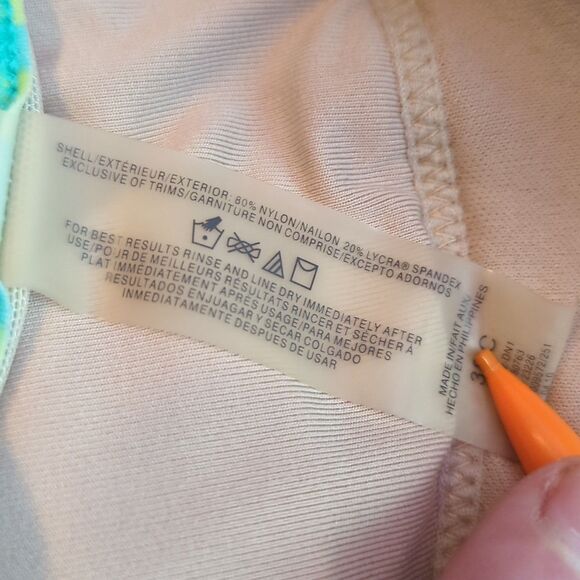 Victorias Secret Push Up Swim Tankini Top Swimsuit Womens 38C Teal Center Tie - Picture 7 of 8